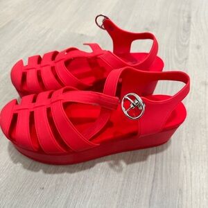 Jeffery Campbell Red Platform Sandal